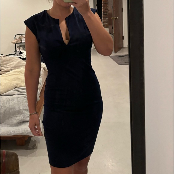 Structured Navy Work Dress - Picture 1 of 3